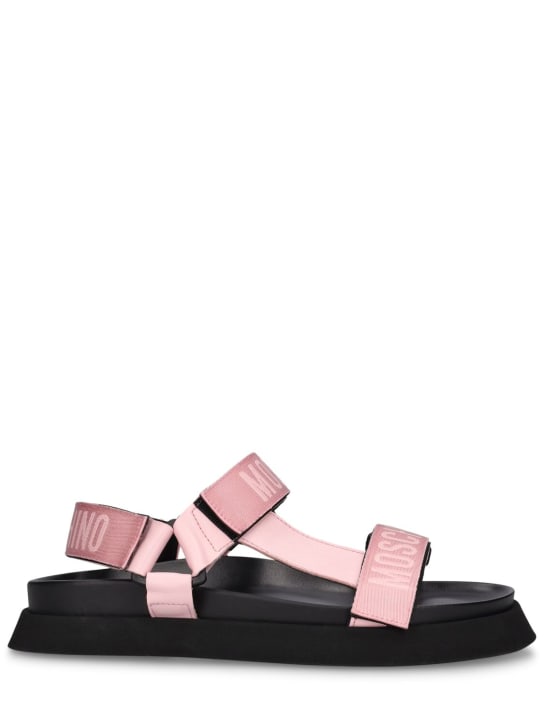 Moschino: 40mm Tech flat sandals - Pink - women_0 | Luisa Via Roma