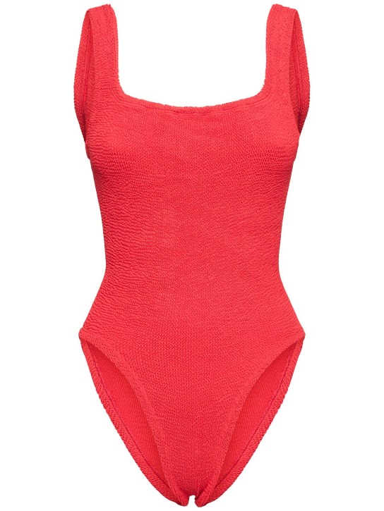 Hunza G: Square neck one piece swimsuit - Red - women_0 | Luisa Via Roma