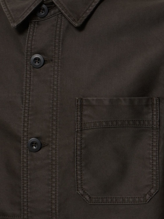Tom Ford: Double weft twill chore jacket - Dark Chocolate - men_1 | Luisa Via Roma