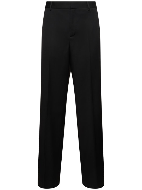 Versace: Tailored wool twill formal pants - Black - men_0 | Luisa Via Roma