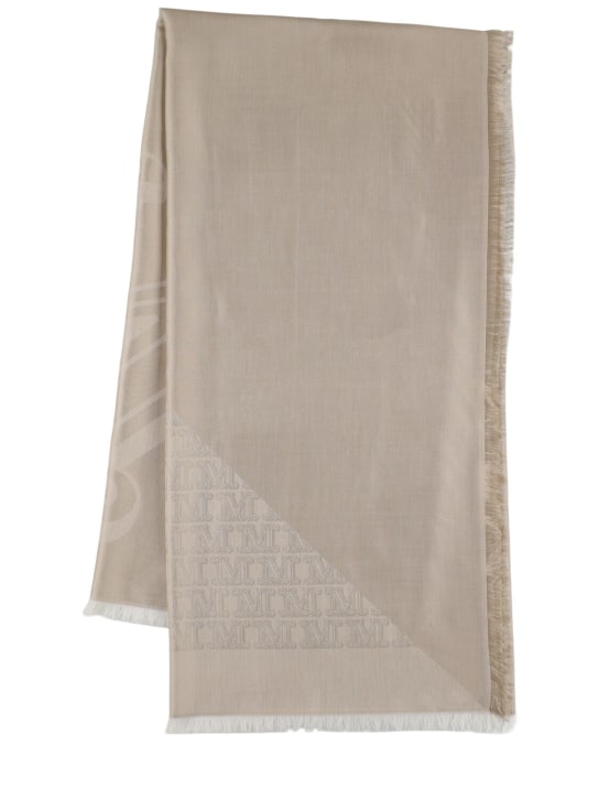 Max Mara: Geode silk blend foulard - Khaki - women_0 | Luisa Via Roma