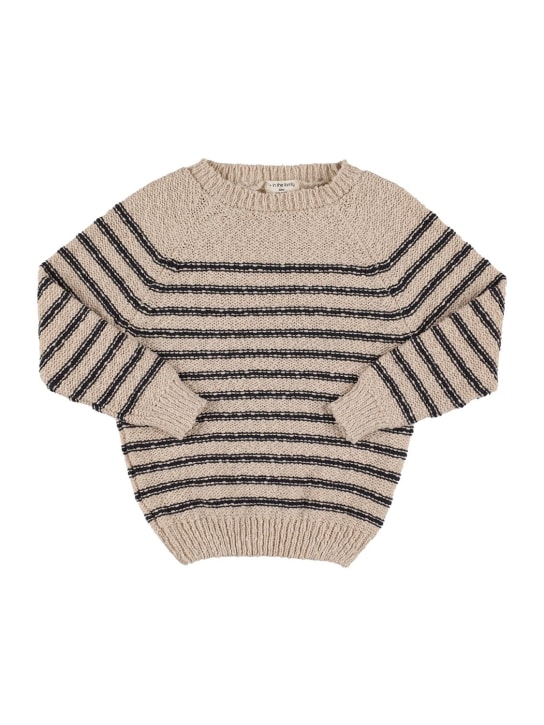 1 + IN THE FAMILY: Cotton & linen knit sweater - Beige - kids-girls_0 | Luisa Via Roma