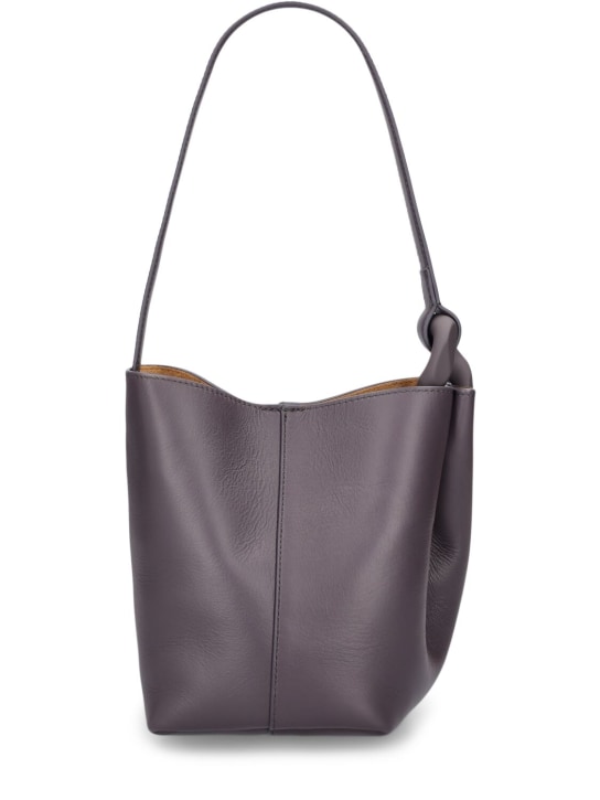 JW Anderson: The Small JWA Corner grain leather bag - Dark Mauve - women_0 | Luisa Via Roma