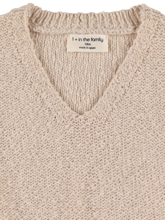 1 + IN THE FAMILY: Cotton & linen knit vest - Beige - kids-boys_1 | Luisa Via Roma