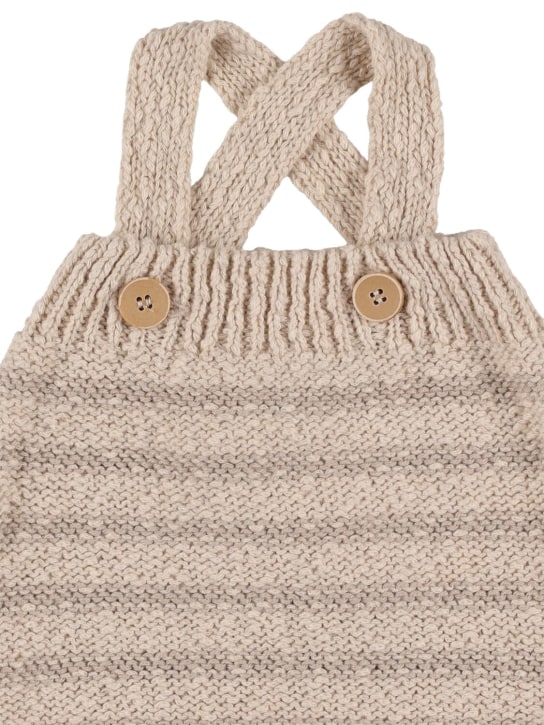1 + IN THE FAMILY: Cotton & linen knit romper - Beige - kids-boys_1 | Luisa Via Roma