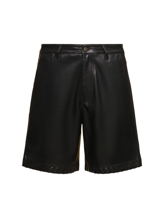 Honor the Gift: Faux leather shorts - Black - men_0 | Luisa Via Roma