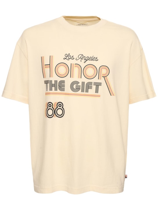 Honor the Gift: T-shirt en coton A-Spring Retro Honor - Brun Roux - men_0 | Luisa Via Roma