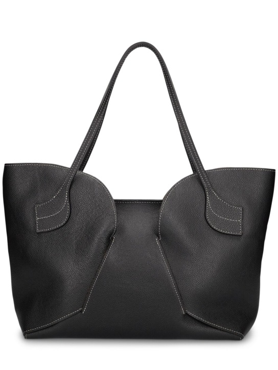 Hereu: Large Sepal distressed leather tote bag - Black - women_0 | Luisa Via Roma