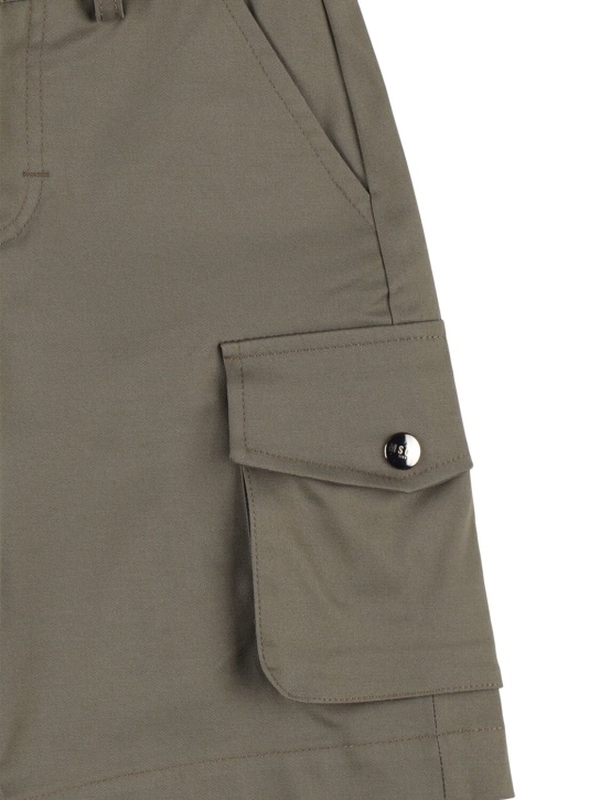 MSGM: Cotton gabardine cargo shorts - Khaki - kids-boys_1 | Luisa Via Roma