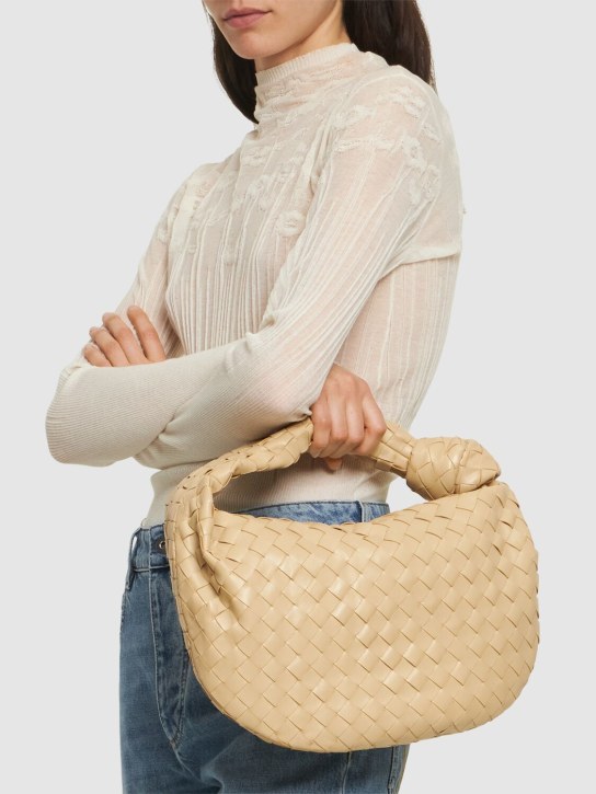 Bottega Veneta: Teen Jodie leather shoulder bag - Porridge - women_1 | Luisa Via Roma