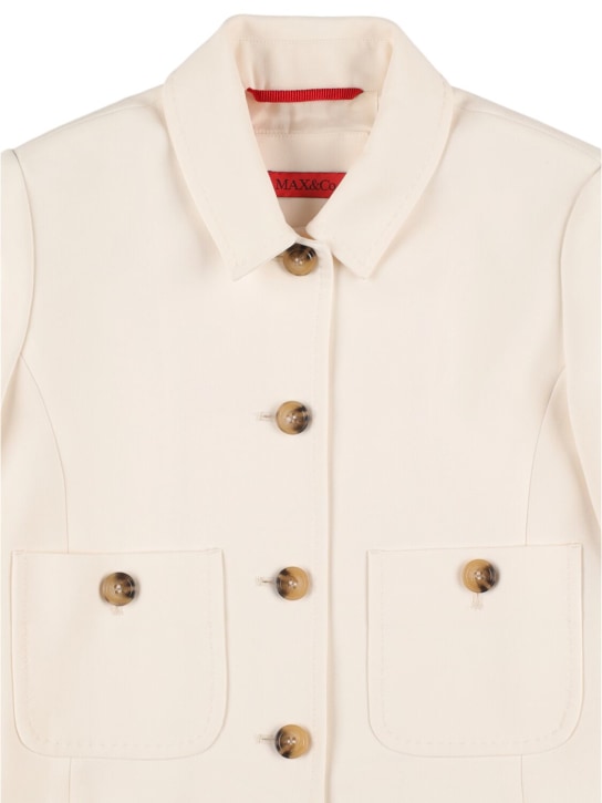 Max&co: Denim jacket - White - kids-girls_1 | Luisa Via Roma