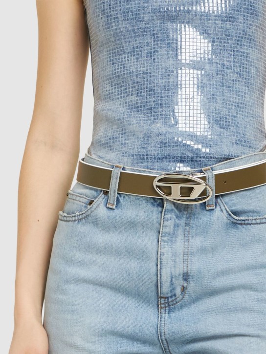 Diesel: 3cm 1DR Reversible leather belt - White - women_1 | Luisa Via Roma