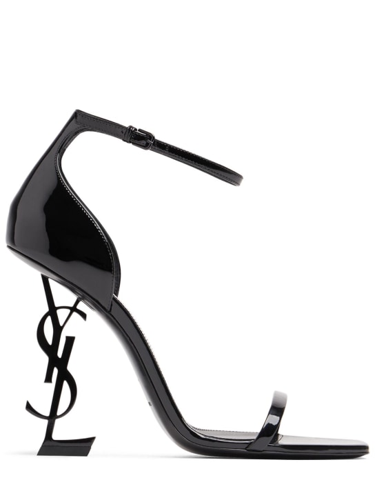 Saint Laurent: 110mm Opyum patent leather sandals - Black - women_0 | Luisa Via Roma