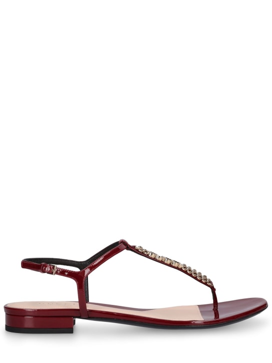 Gucci: 15mm Signoria leather thong sandals - Rosso Ancora - women_0 | Luisa Via Roma