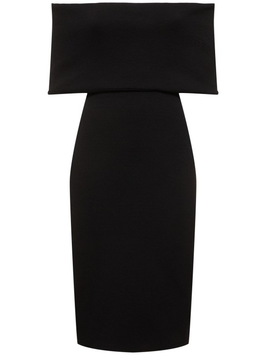Bottega Veneta: Textured nylon off-the-shoulder dress - Black - women_0 | Luisa Via Roma