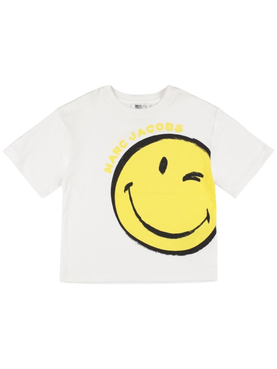 Marc Jacobs: T-shirt SmileyWorld in cotone organico - Bianco - kids-boys_0 | Luisa Via Roma