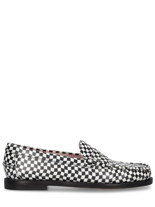 Sebago: Dan Chessboard smooth leather loafers - Black/Color - men_0 | Luisa Via Roma