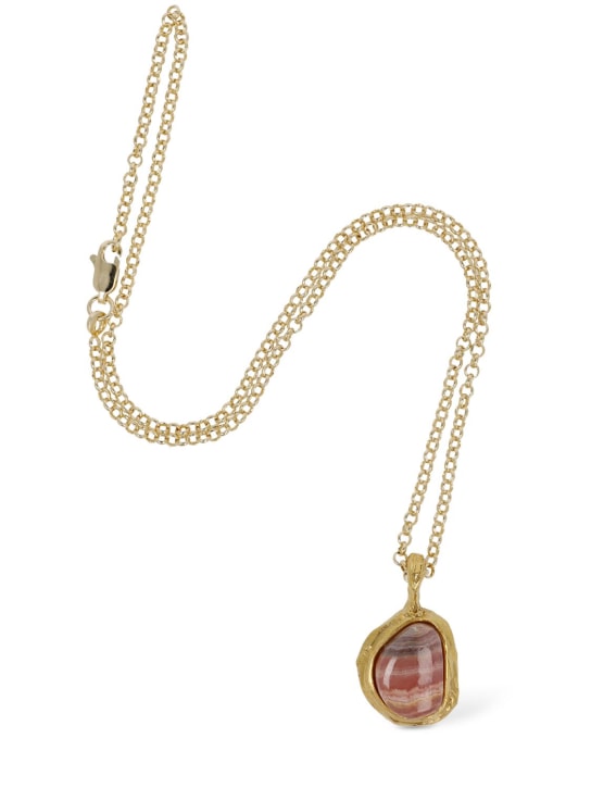 Alighieri: Droplet of Skies rhodochrosite necklace - Gold/Pink - women_1 | Luisa Via Roma