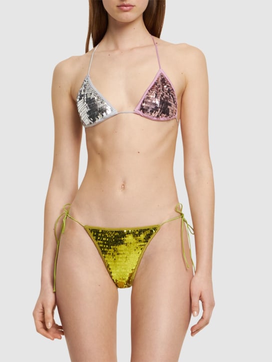 Oséree Swimwear: Bikini a triangolo Microkini / paillettes - Multicolore - women_1 | Luisa Via Roma