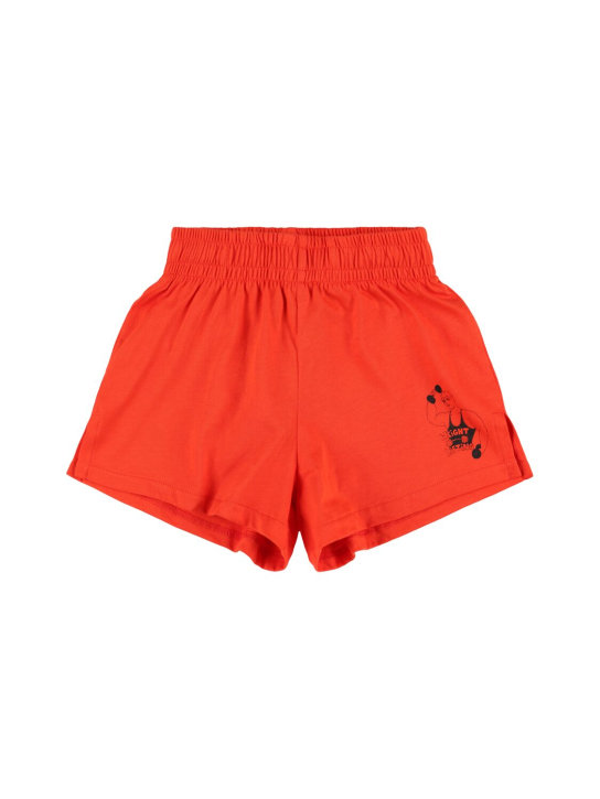 Mini Rodini: Shorts de algodón orgánico estampados - Rojo - kids-girls_0 | Luisa Via Roma