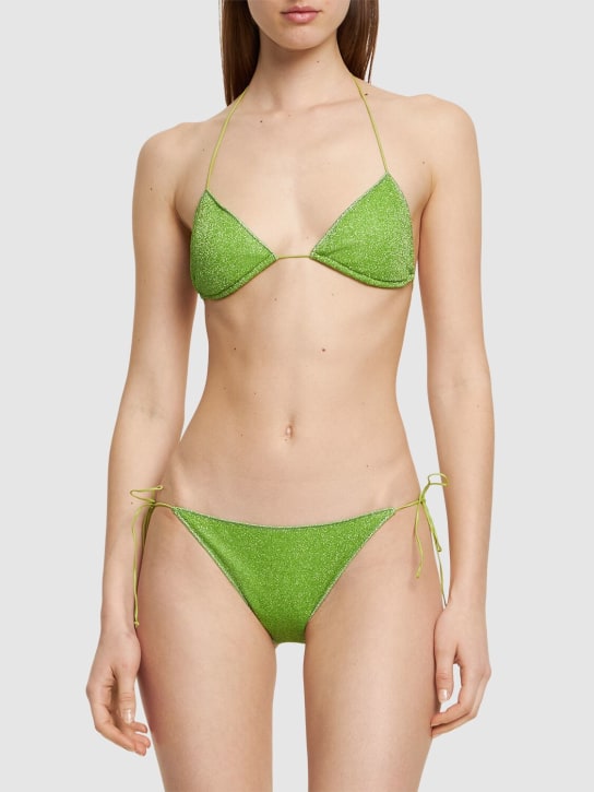 Oséree Swimwear: Lumière Microkini bikini - Green - women_1 | Luisa Via Roma