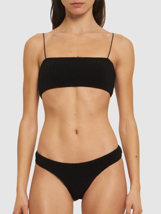 Toteme: Slip bikini arricciati - Nero - women_1 | Luisa Via Roma