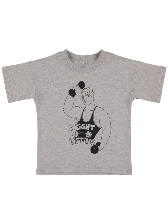 Mini Rodini: T-shirt in cotone organico con stampa - Grigio Chiaro - kids-boys_0 | Luisa Via Roma