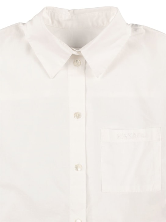 Max&co: Cotton poplin shirt - White - kids-girls_1 | Luisa Via Roma