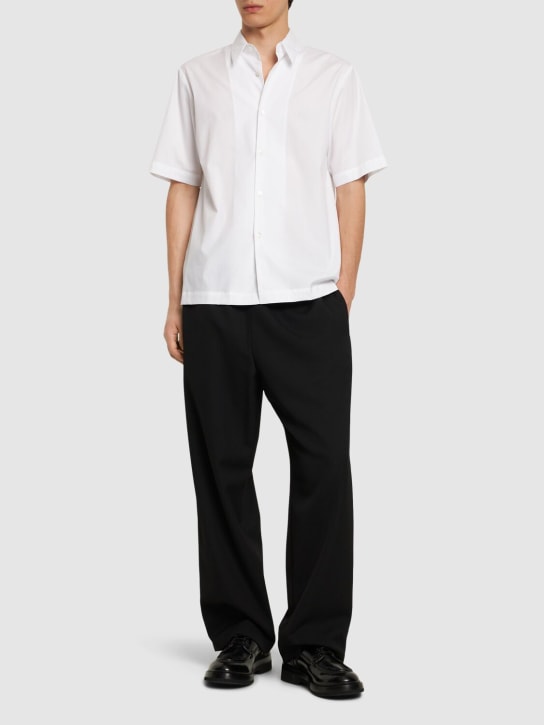 Dries Van Noten: Clasen cotton short sleeved shirt - White - men_1 | Luisa Via Roma