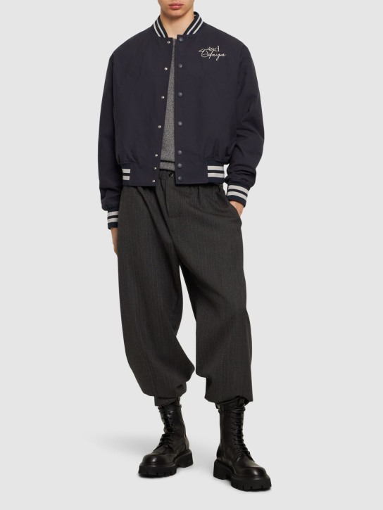 4SDesigns: Cotton canvas varsity jacket - Navy - men_1 | Luisa Via Roma
