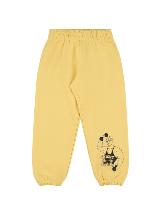 Mini Rodini: Printed cotton sweatpants - Yellow - kids-boys_0 | Luisa Via Roma