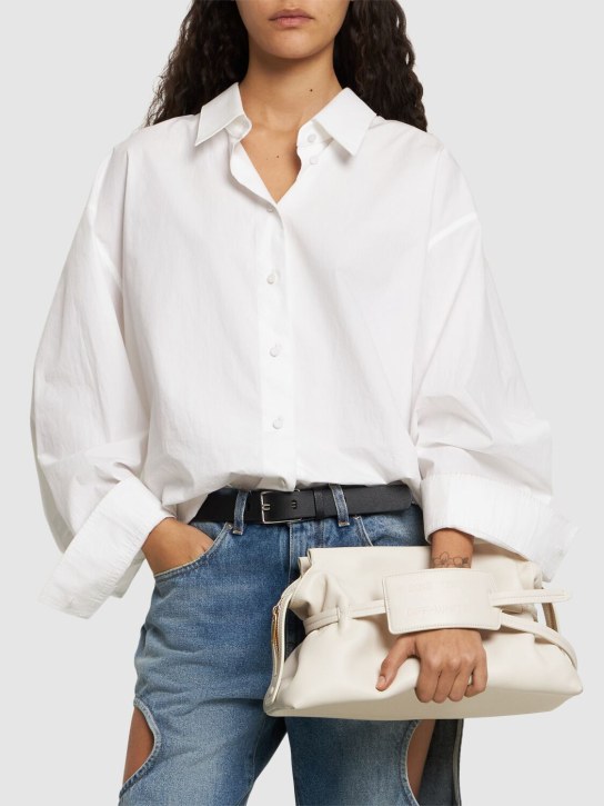 Off-White: Zip tie leather pouch - White - women_1 | Luisa Via Roma