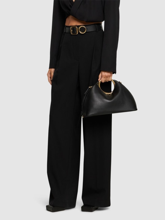 Jacquemus: Le Calino nappa leather top handle bag - Black - women_1 | Luisa Via Roma