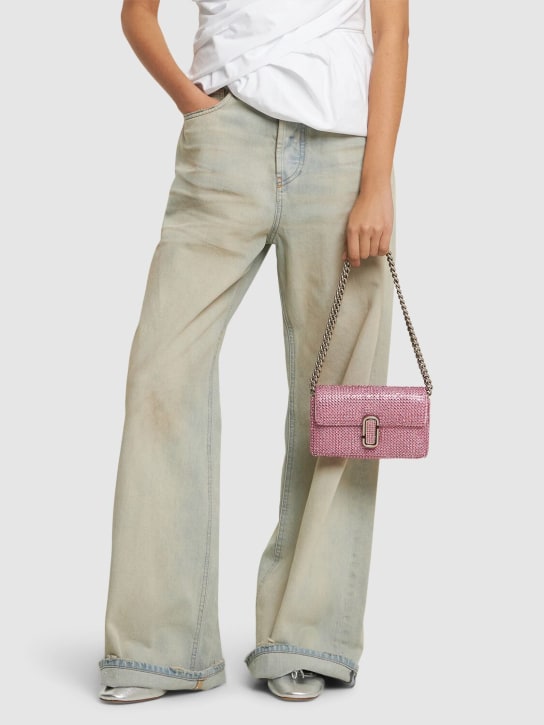 Marc Jacobs: The Mini Rhinestone shoulder bag - Petal Pink - women_1 | Luisa Via Roma