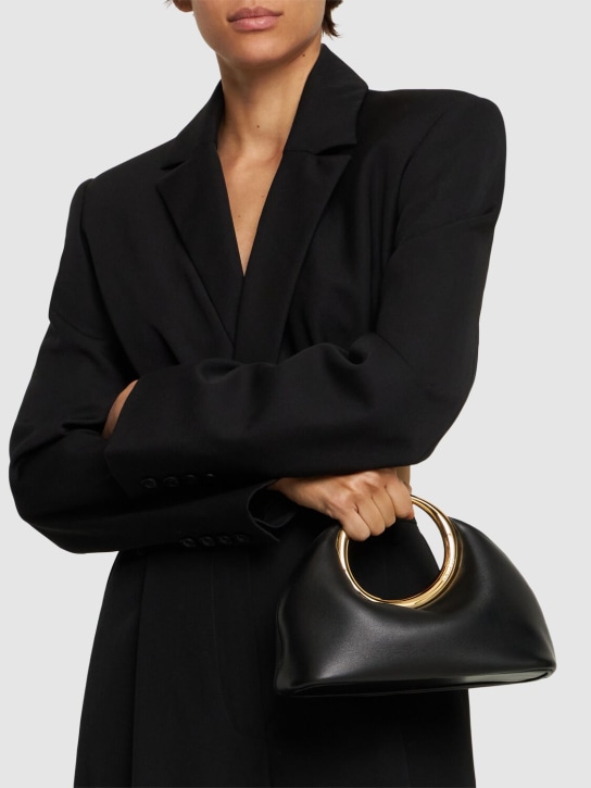 Jacquemus: Le Petit Calino nappa leather bag - Black - women_1 | Luisa Via Roma