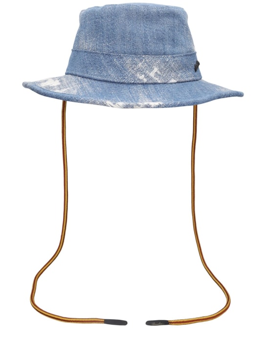 Borsalino: Tanaka cotton denim hat - Blue - men_0 | Luisa Via Roma