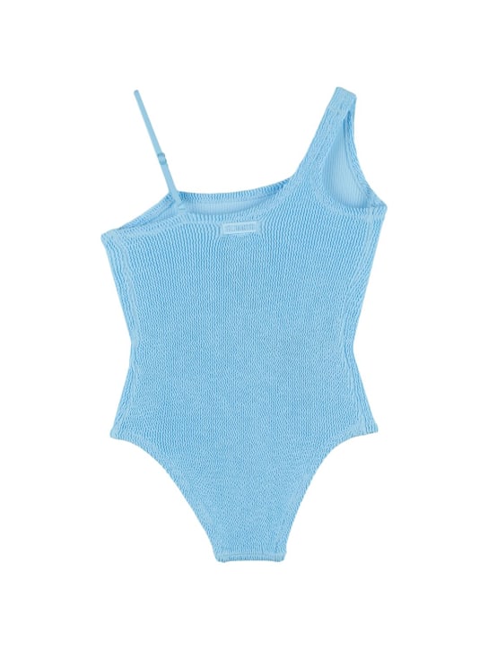Mc2 Saint Barth: Crinkle one piece swimsuit - Light Blue - kids-girls_1 | Luisa Via Roma