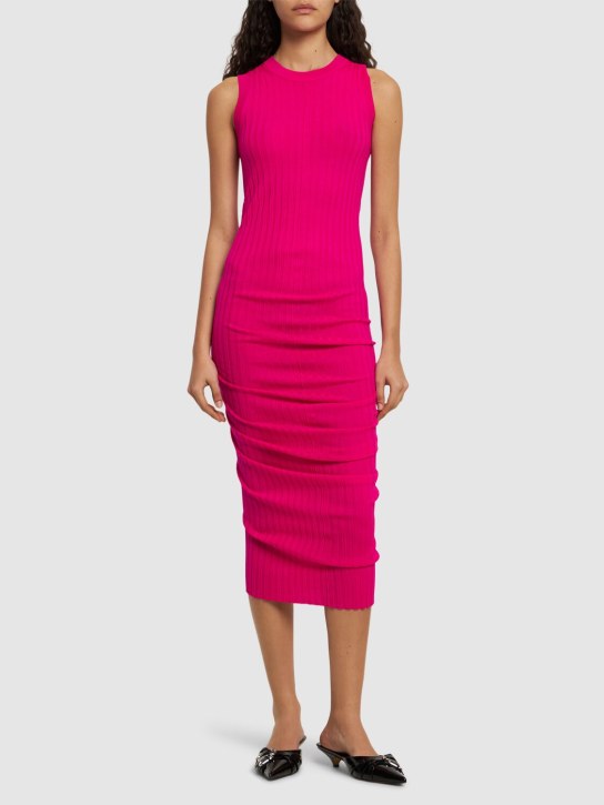 Marc Jacobs: Twist fine ribbed wool dress - Hot Pink - women_1 | Luisa Via Roma
