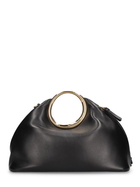 Jacquemus: Le Calino nappa leather top handle bag - Black - women_0 | Luisa Via Roma