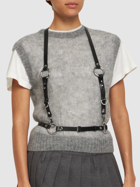 Vivienne Westwood: Embellished leather belt harness - Black - women_1 | Luisa Via Roma