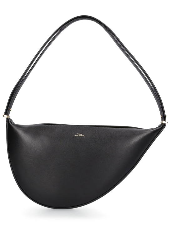 Toteme: Scoop palmellata leather shoulder bag - Black - women_0 | Luisa Via Roma