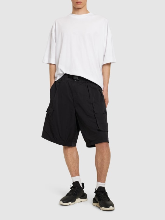 Y-3: Nylon twill shorts - Black - men_1 | Luisa Via Roma