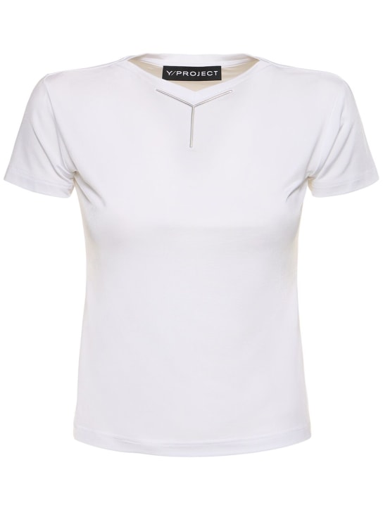 Y/PROJECT: Jersey logo t-shirt - White - women_0 | Luisa Via Roma
