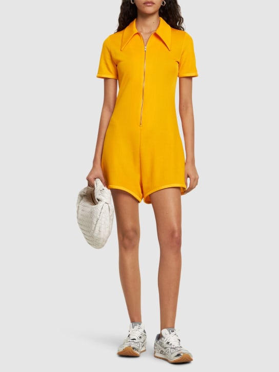 Jil Sander: Polohemd aus Viskosegemisch mit Reißverschluss - Orange - women_1 | Luisa Via Roma