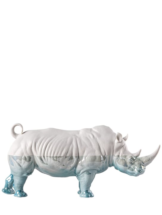 Lladrò: Sculpture Rinoceronte - Blanc - ecraft_0 | Luisa Via Roma