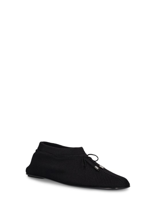Toteme: 5mm Knit flat shoes - Black - women_1 | Luisa Via Roma