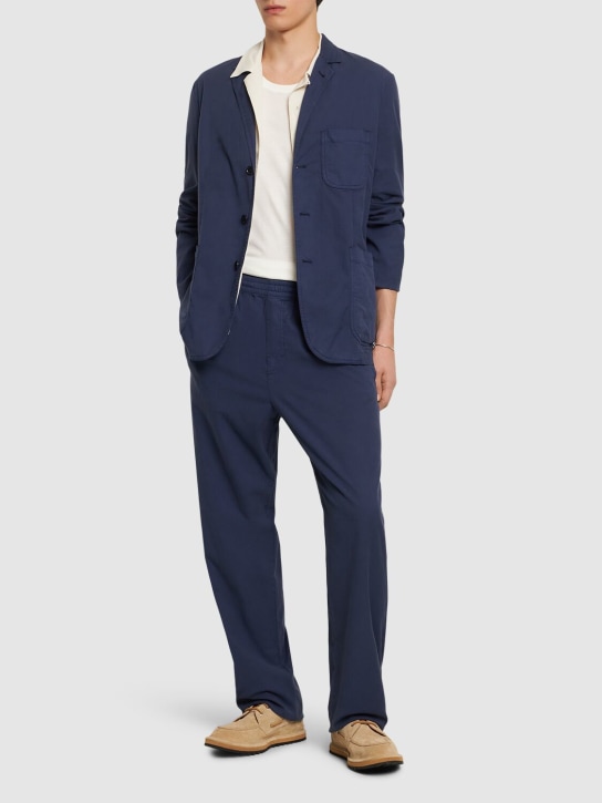 ASPESI: Cotton blend twill suit - Navy - men_1 | Luisa Via Roma
