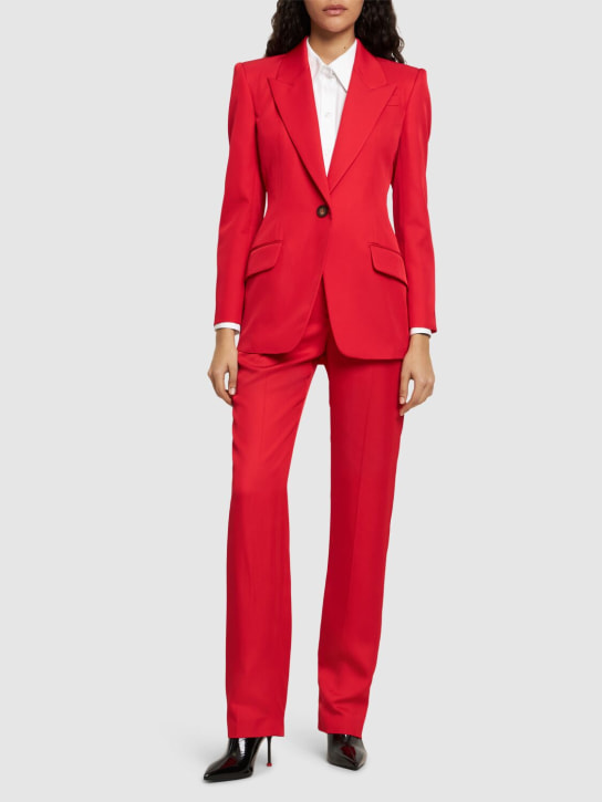 Alexander McQueen: Tailored viscose jacket - Lust Red - women_1 | Luisa Via Roma