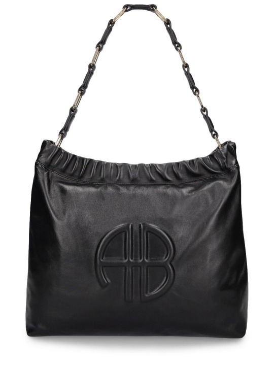 ANINE BING: Kate leather shoulder bag - Black - women_0 | Luisa Via Roma