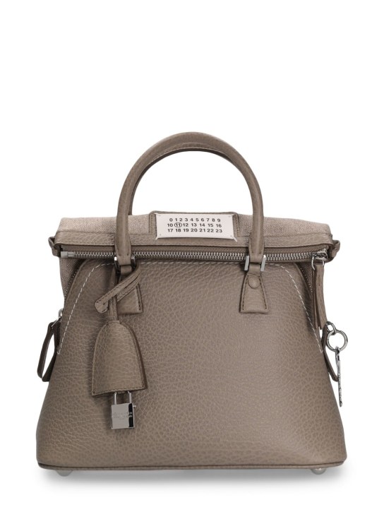 Maison Margiela: Mini 5AC grained leather top handle bag - Birdy - women_0 | Luisa Via Roma